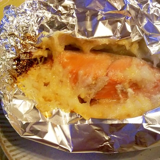 鮭のおろし長芋・柚子味噌のせホイル焼き